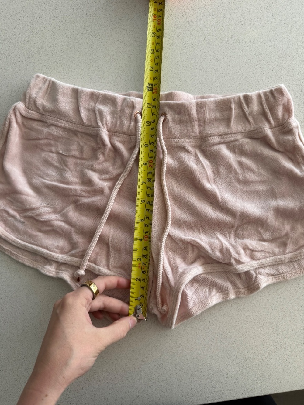 Pink Velour Drawstring Lounge Shorts Size S Matchin Sweater Avail. Juicy Couture - Picture 8 of 8